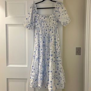 Hill house nap dress blue botanical size small